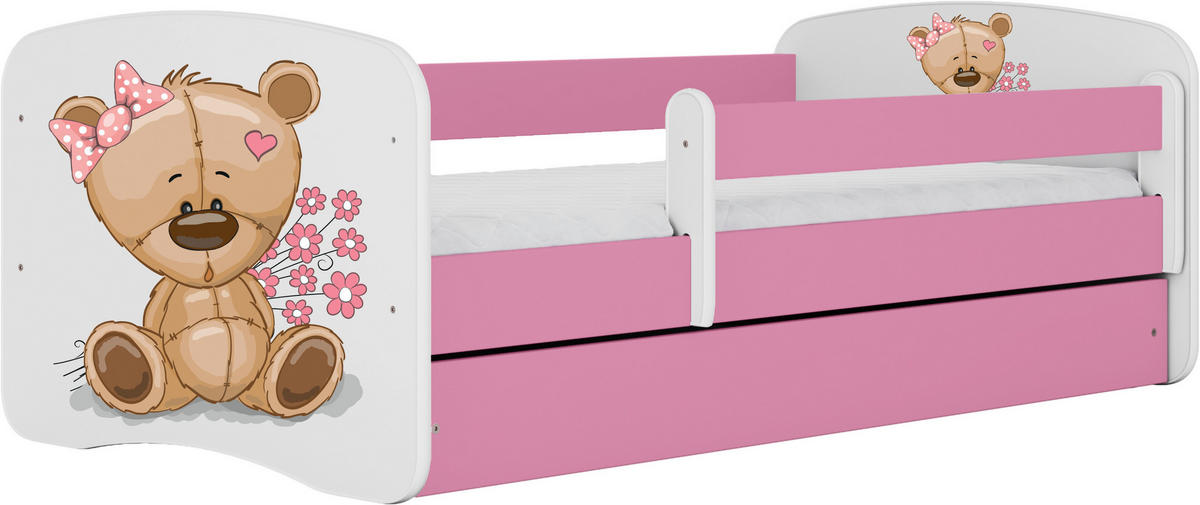 KINDER-/JUNIORBETT - Pink/Birkefarben, MODERN, Holz/Holzwerkstoff (80/160cm) - MID.YOU