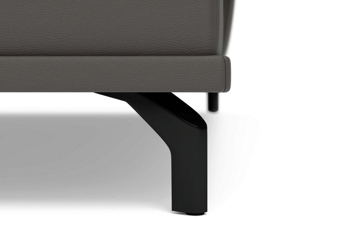 SEDACÍ SOUPRAVA, kůže, mokka - černá/mokka, Basics, kov/textil (223/363/176cm) - Sit & More