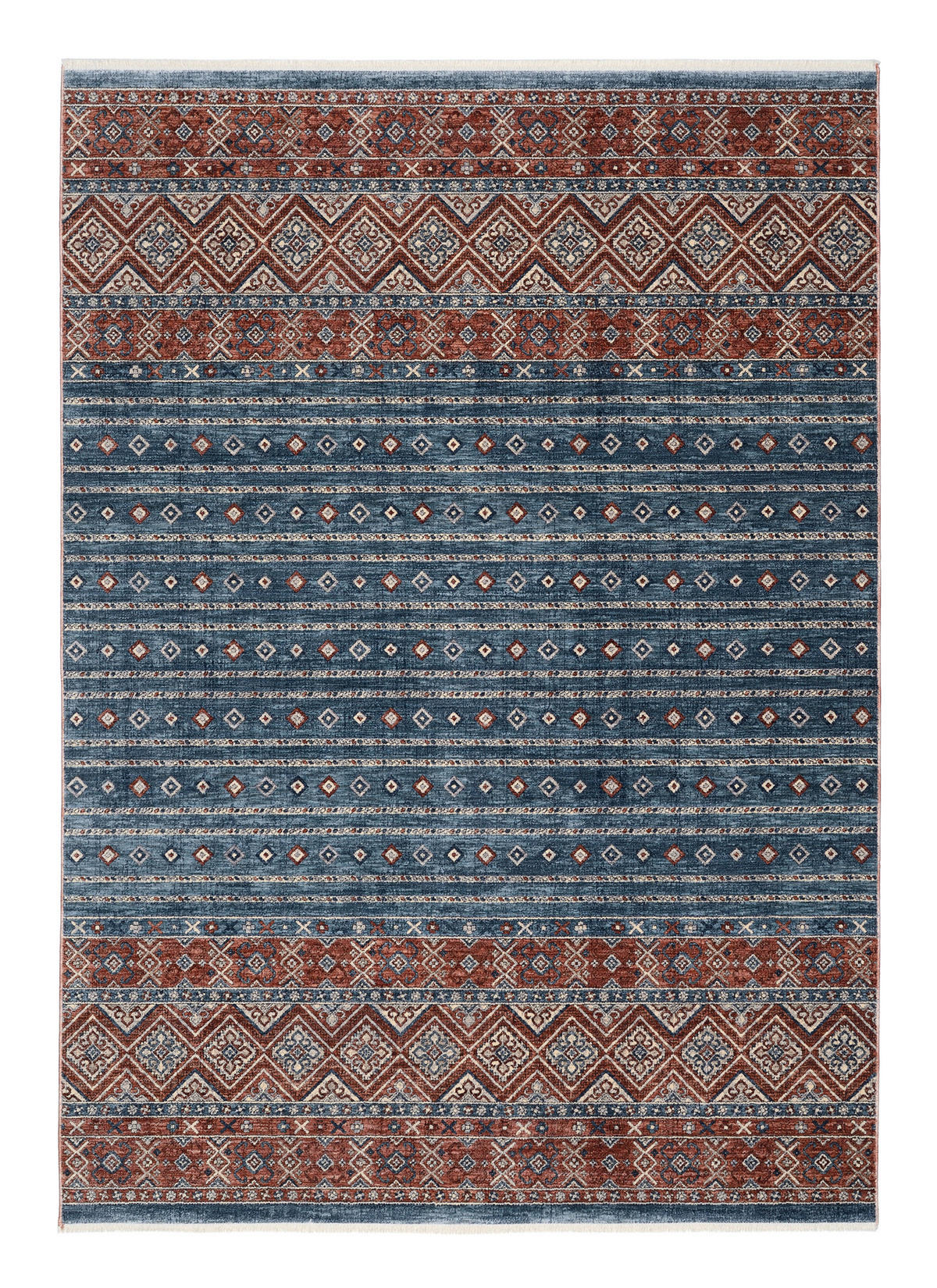 WEBTEPPICH 65/130 cm Korsika Blau, Rot  - Blau/Rot, Design, Textil (65/130cm) - Novel