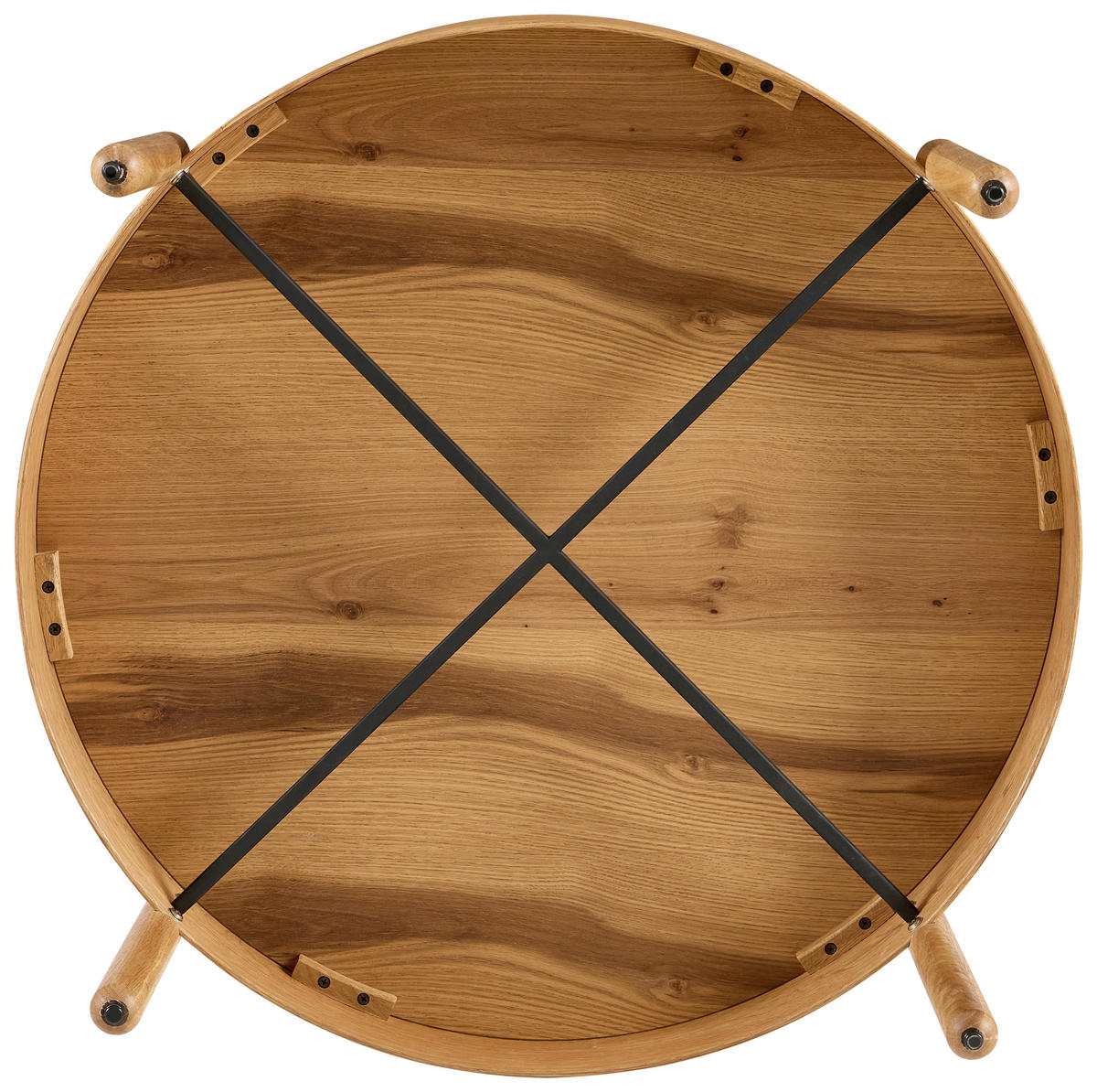 COUCHTISCH Eiche furniert, massiv 77/77/39 cm rund Eichefarben  - Eichefarben, Design, Holz/Holzwerkstoff (77/77/39cm) - Ambia Home