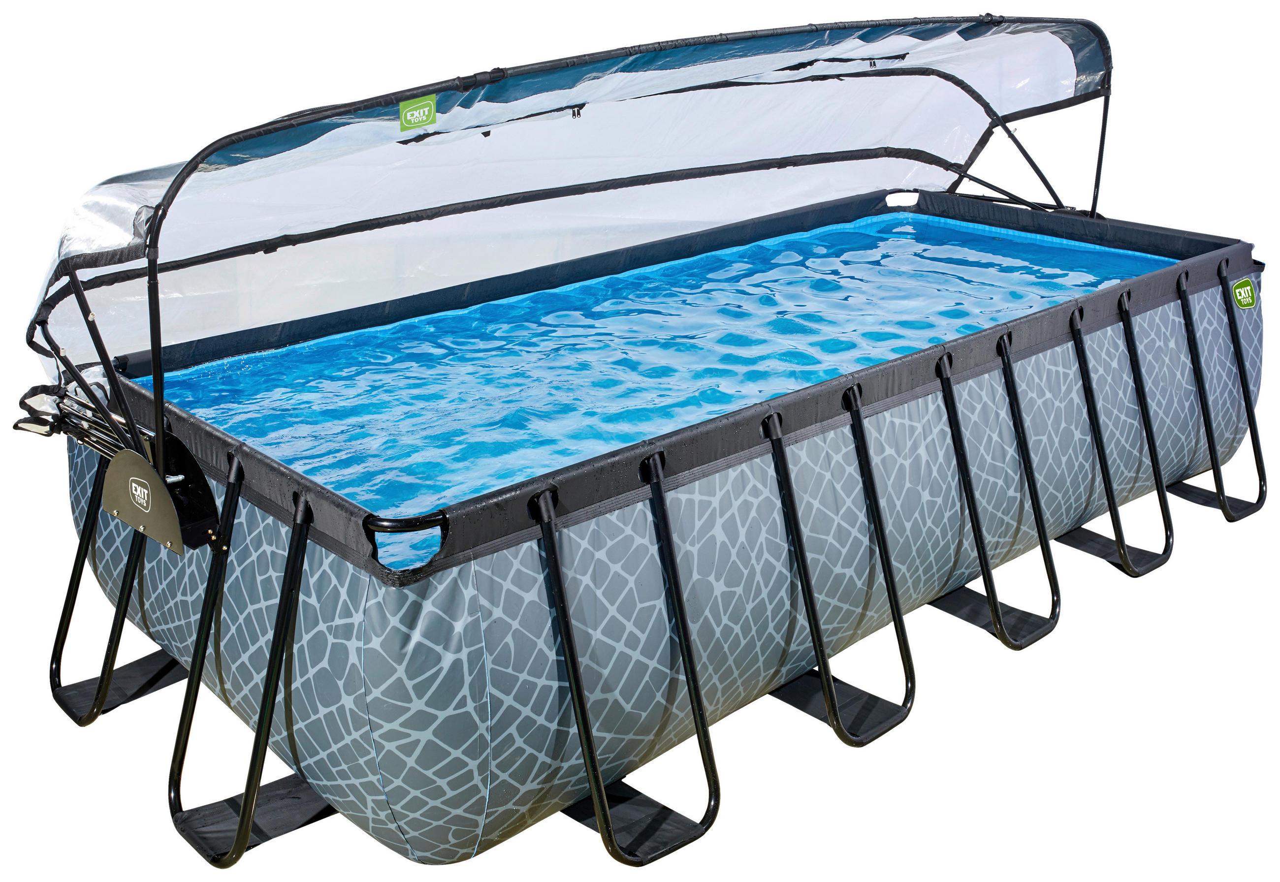 POOL 540/250/122 cm  - Blaugrau, Konventionell, Kunststoff/Metall (540/250/122cm) - EXIT Toys