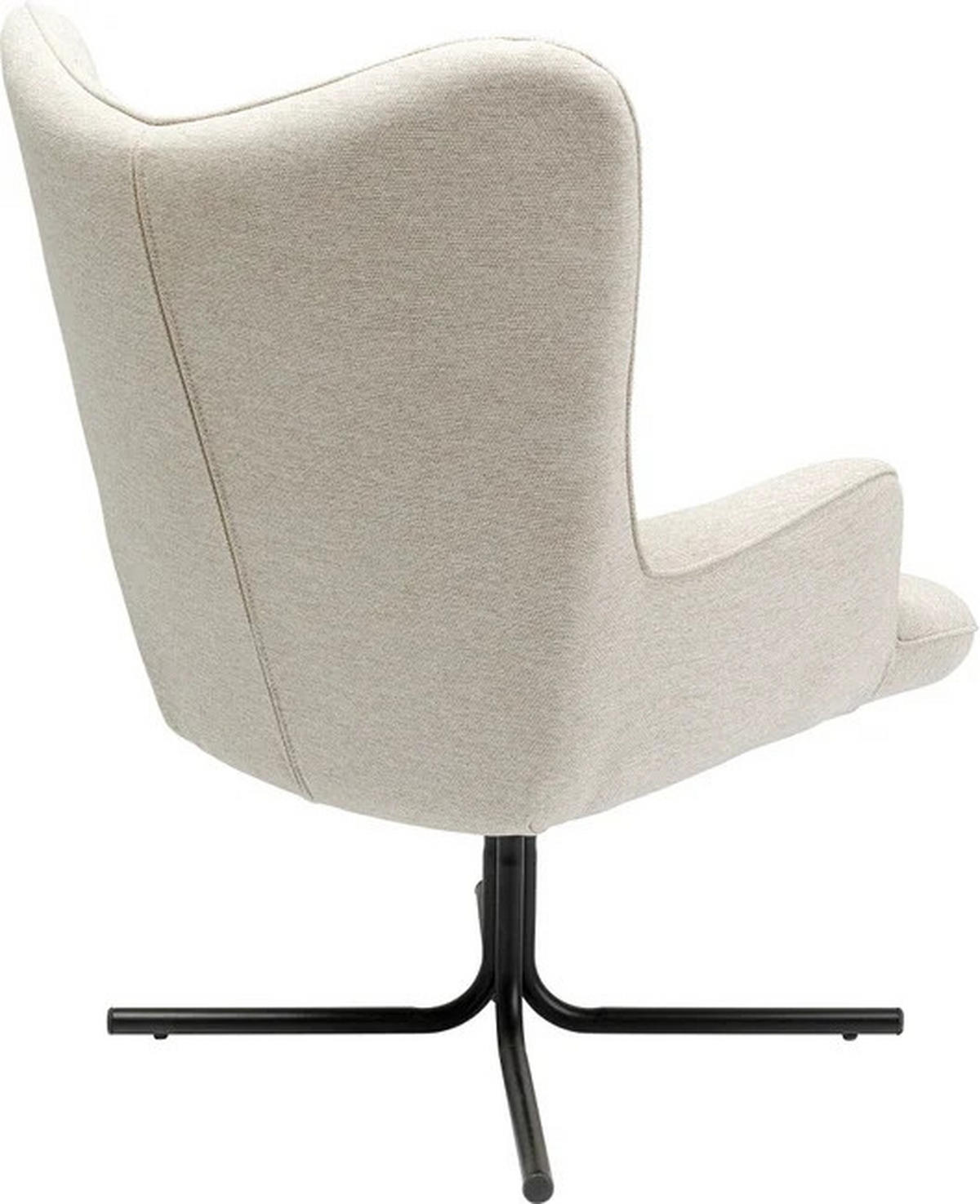 SESSEL in Chenille Schwarz, Beige  - Beige/Schwarz, Design, Textil/Metall (82/95/73cm) - Kare-Design