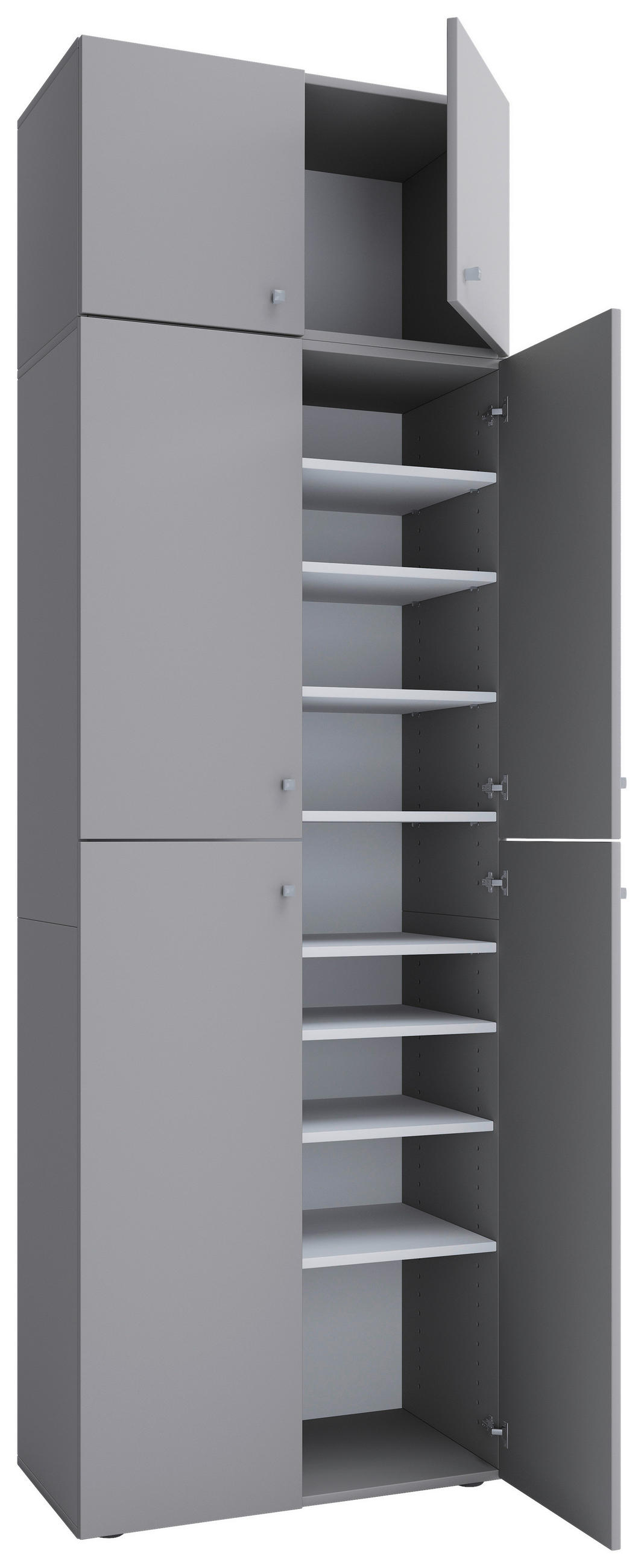 SKOSKÅP  i 70/223/39 cm  - grå/svart, Modern, trämaterial/plast (70/223/39cm) - MID.YOU