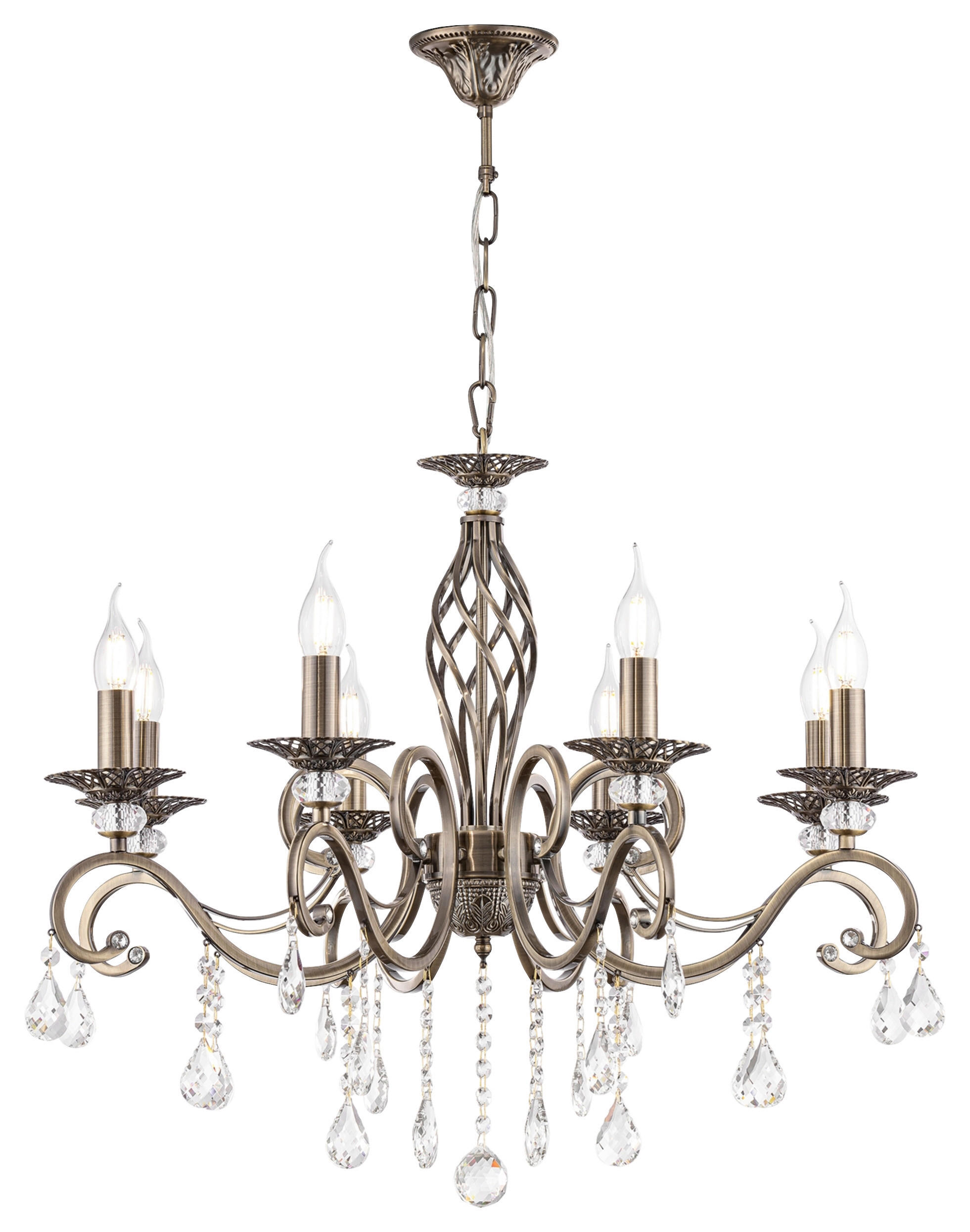 KRONLEUCHTER 72/59 cm  - Messingfarben, Basics, Glas/Metall (72/59cm) - MAYTONI