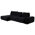 ECKSOFA in Velours Anthrazit  - Anthrazit/Schwarz, Design, Kunststoff/Textil (174/342cm) - Xora