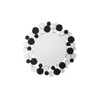 WANDSPIEGEL 80/80/5 cm    in rund  - Silberfarben/Schwarz, Basics, Glas/Metall (80/80/5cm) - Kayoom