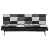 SCHLAFSOFA Chenille Grau, Schwarz, Weiß  - Schwarz/Naturfarben, Design, Holz/Textil (180/77/91cm) - MID.YOU