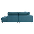 ECKSOFA in Cord Blau  - Blau/Schwarz, KONVENTIONELL, Kunststoff/Textil (314/250cm) - Carryhome