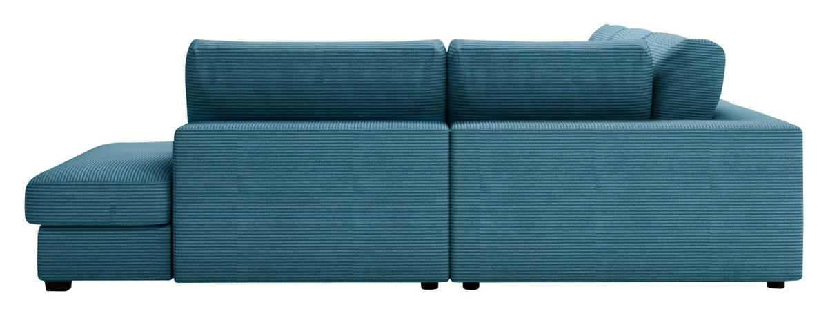 ECKSOFA in Cord Blau  - Blau/Schwarz, Konventionell, Kunststoff/Textil (314/250cm) - Carryhome