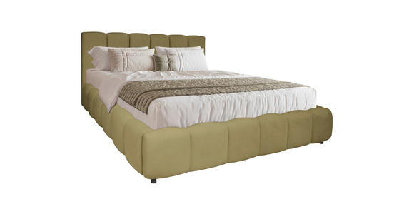 POLSTERBETT Lattenrost, Bettkasten Grün 140/200 cm  - Schwarz/Grün, KONVENTIONELL, Holz/Kunststoff (140/200cm) - Carryhome