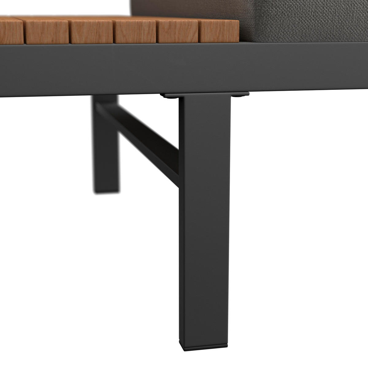LOUNGEGARNITUR Akazie massiv Stahl  - Grau, Design, Glas/Holz - Ambia Garden