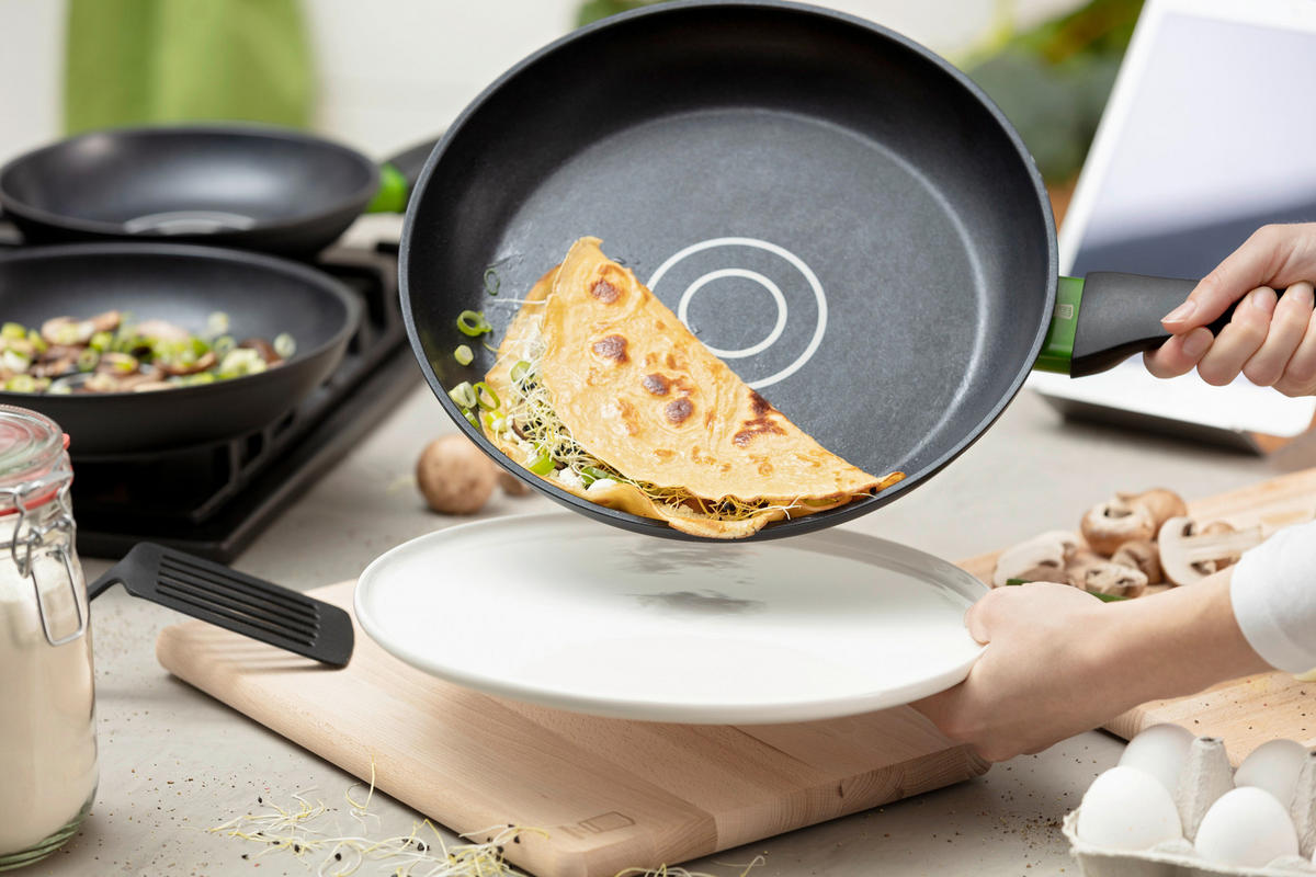 Tigaie Pentru Prăjit 28 cm  - verde/negru, Design, metal (28cm) - Chefkoch+Fackelmann