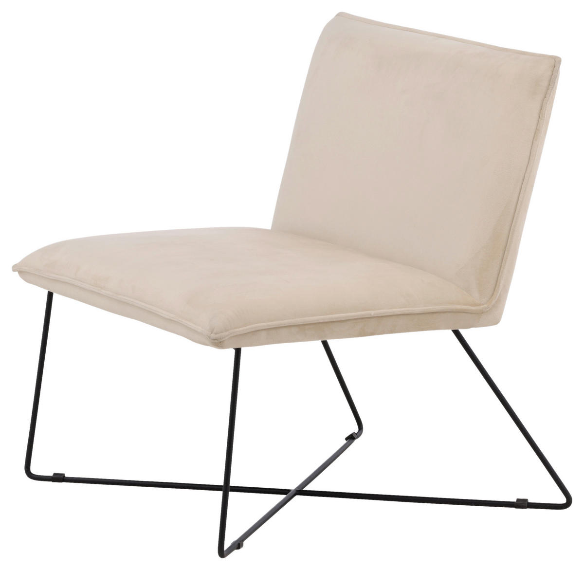 FÅTÖLJ i metall, plast, textil svart, vit  - vit/beige, Design, metall/textil (61,5/82,5/72cm) - Livetastic