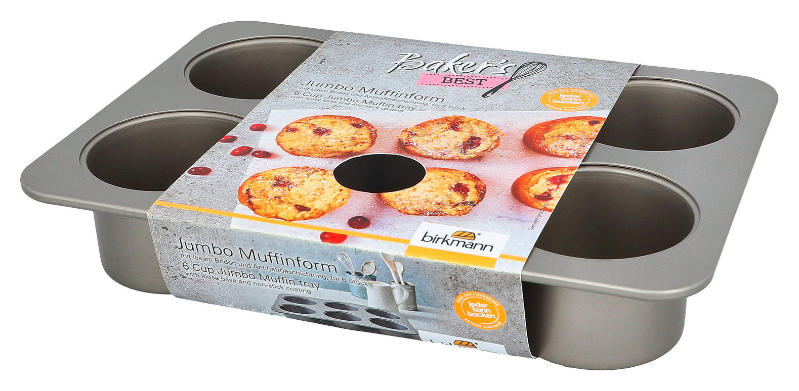 MUFFINSPLÅT - grå, Basics, metall (34/5,5/22cm) - Birkmann