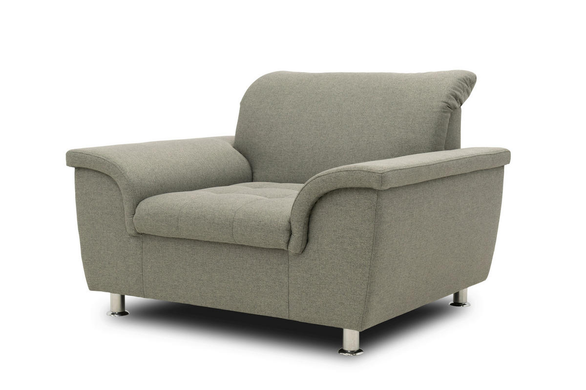SESSEL Webstoff Graubraun    - Chromfarben/Graubraun, KONVENTIONELL, Textil/Metall (120/81/105cm) - MID.YOU