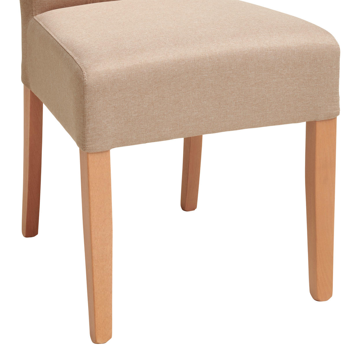 STUHL Webstoff Taupe Buche massiv  - Taupe/Naturfarben, MODERN, Holz/Textil (46/101/62cm) - Livetastic