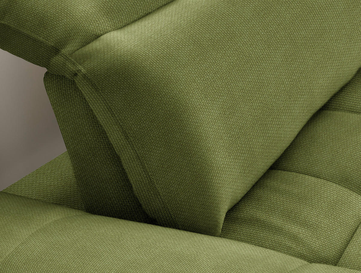 ECKSOFA in Webstoff Grün  - Schwarz/Grün, Design, Textil/Metall (288/179-202cm) - Stylife