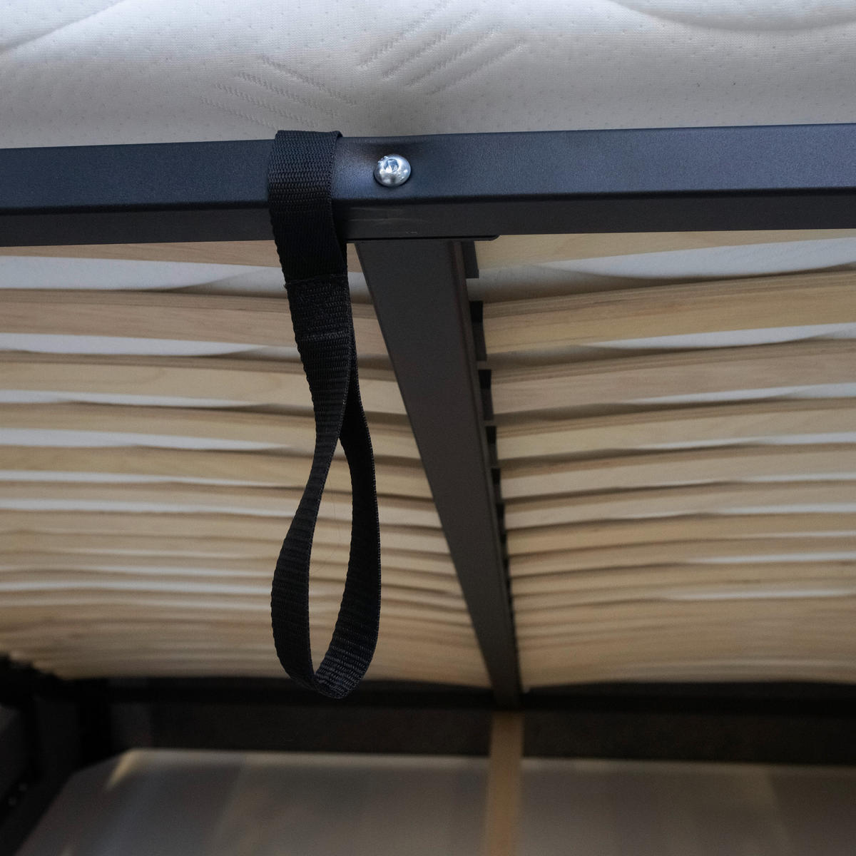 KÁRPITOZOTT ÁGY 180/200 cm  szürke  - fekete/szürke, Basics, műanyag/textil (180/200cm) - Ti'me