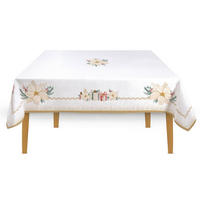 TISCHDECKE White Elegance 180/145 cm  - Champagner/Salbeigrün, Basics, Textil (180/145cm) - POZZI AND EASY LIFE