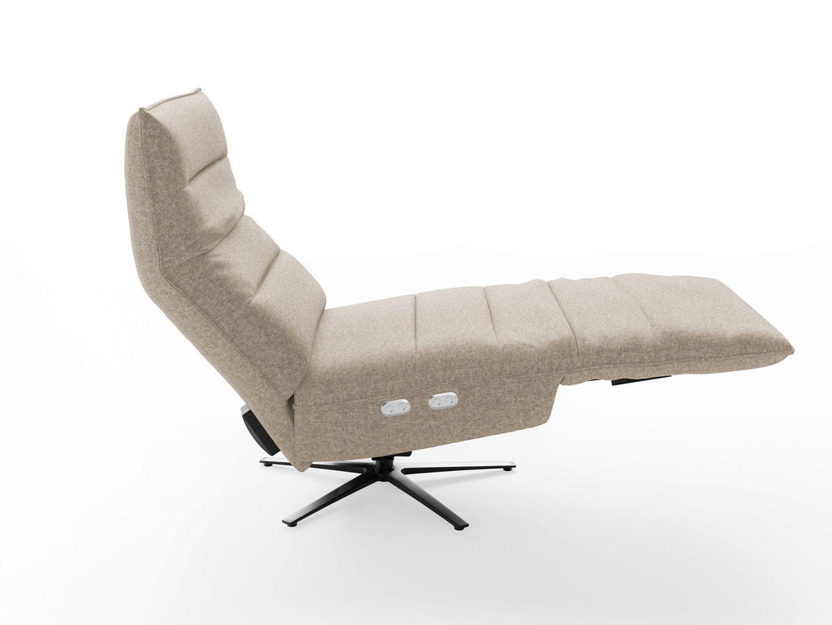 RELAXSESSEL Textil Taupe  - Taupe/Schwarz, Basics, Textil/Metall (80/109/98cm) - Sit & More