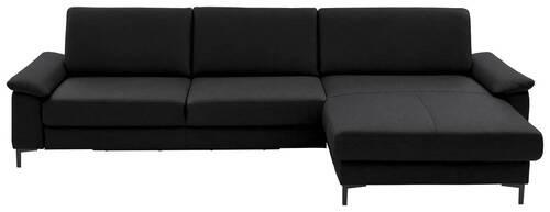 ECKSOFA in Echtleder Schwarz  334/176 cm  - Schwarz, Design, Leder/Metall (334/176cm) - Dieter Knoll