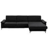 ECKSOFA in Echtleder Schwarz  - Schwarz, Design, Leder/Metall (334/176cm) - Dieter Knoll