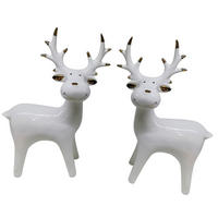 REN DECORATIV - alb/auriu, Lifestyle, ceramică (12/18/6,2cm) - X-Mas