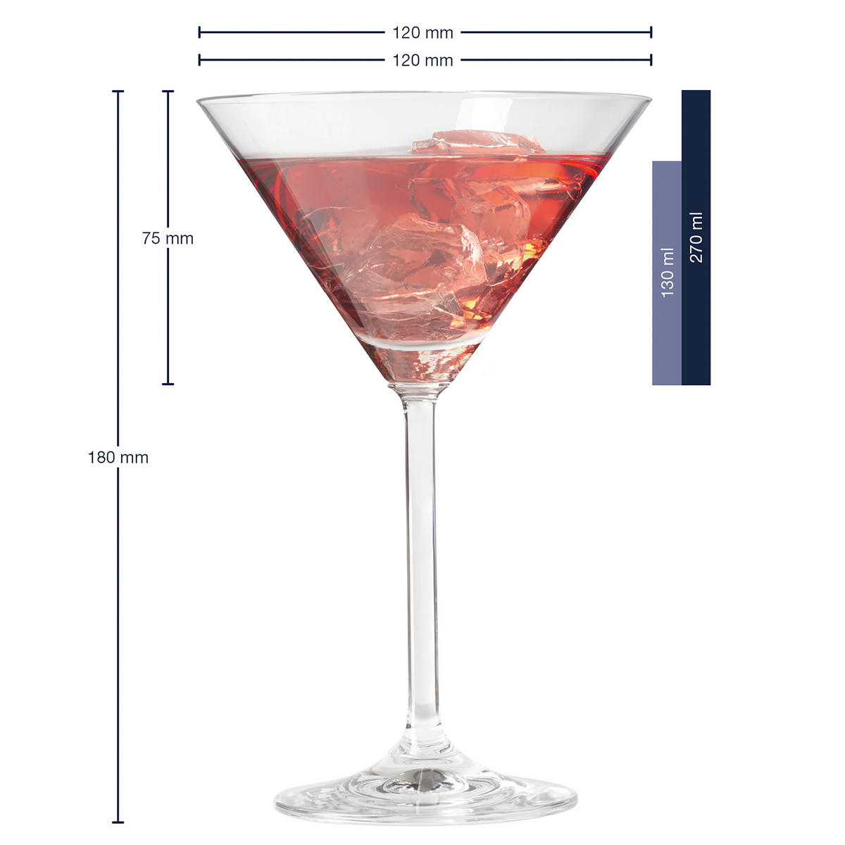 Cocktailglas-Set  6-teilig  - Klar, Basics, Glas - Leonardo