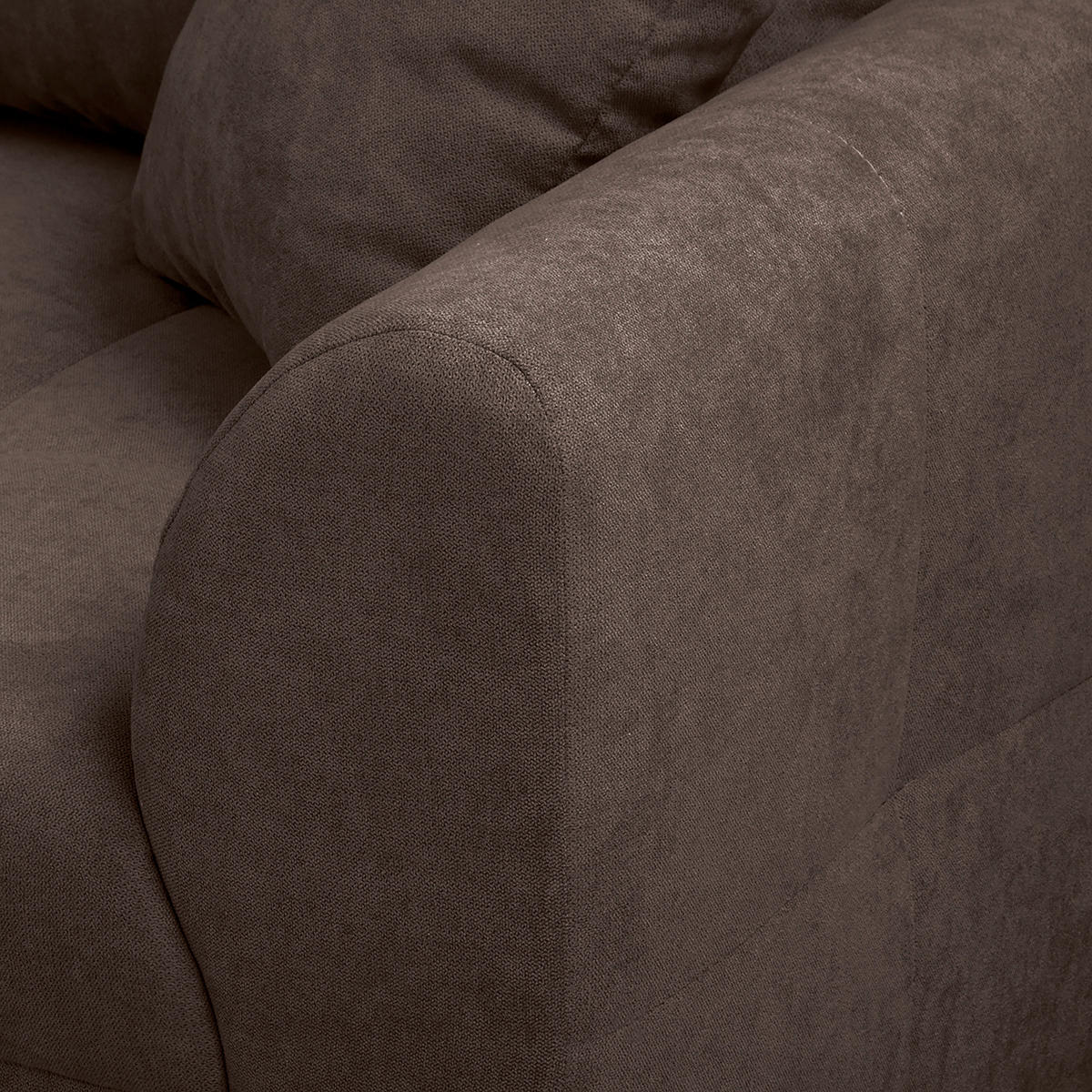 ECKSOFA inkl. Hocker Ariella in Mikrofaser Graubraun  161/231 cm  - Graubraun/Naturfarben, Design, Holz/Textil (161/231cm) - Livetastic