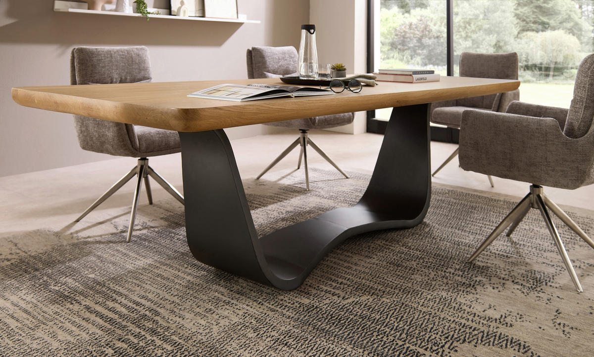 ESSTISCHHolz, Metall 260/100/75 cm   - Eichefarben/Anthrazit, Modern, Holz/Metall (260/100/75cm) - Livetastic