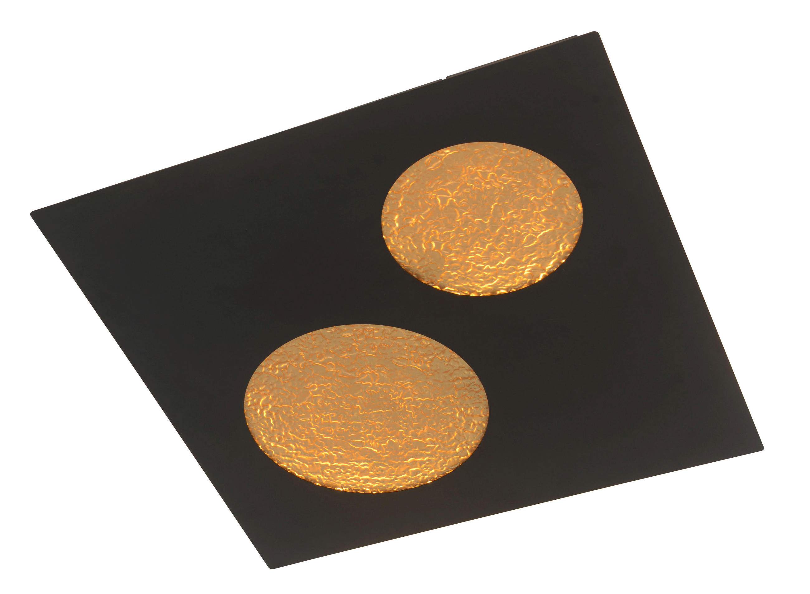 LED-WANDLEUCHTE 40/40/3,5 cm   - Goldfarben/Schwarz, Design, Kunststoff/Metall (40/40/3,5cm)