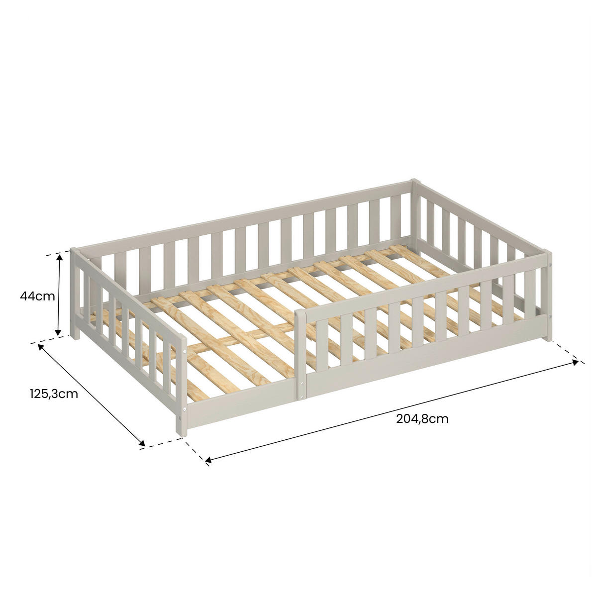BODENBETT. 120/200 cm  in Taupe  - Taupe, MODERN, Holz/Holzwerkstoff (120/200cm) - P & B