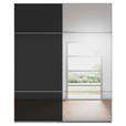 SCHWEBETÜRENSCHRANK 201/223/68 cm 2-türig Grau, Schwarz  - Chromfarben/Schwarz, KONVENTIONELL, Glas/Holzwerkstoff (201/223/68cm) - Novel