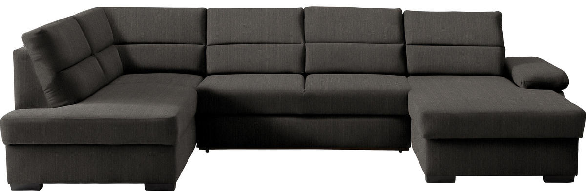 WOHNLANDSCHAFT in Webstoff Dunkelbraun  - Dunkelbraun, Konventionell, Kunststoff/Textil (183/319/166cm) - Cantus