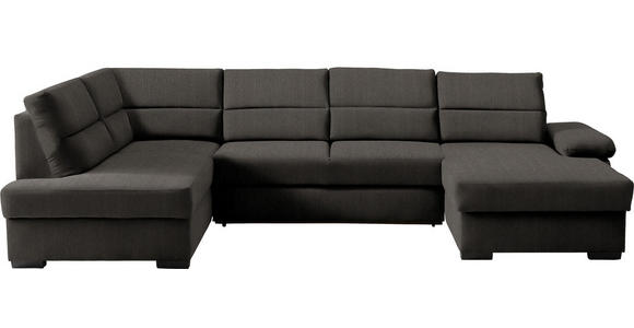 WOHNLANDSCHAFT  in Webstoff Dunkelbraun  - Dunkelbraun, KONVENTIONELL, Kunststoff/Textil (183/319/166cm) - Cantus