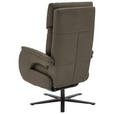 RELAXSESSEL in Leder Graubraun  - Graubraun/Schwarz, Design, Leder/Metall (70/117/85cm) - Dieter Knoll