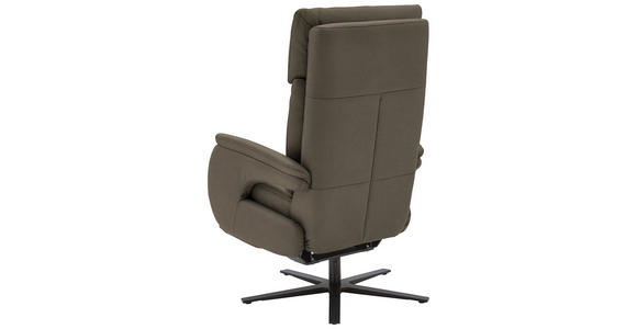 RELAXSESSEL in Leder Graubraun  - Graubraun/Schwarz, Design, Leder/Metall (70/117/85cm) - Dieter Knoll