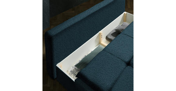 SCHLAFSOFA in Webstoff Blau - Blau/Schwarz, MODERN, Textil/Metall (208/73/92/102cm) - Novel