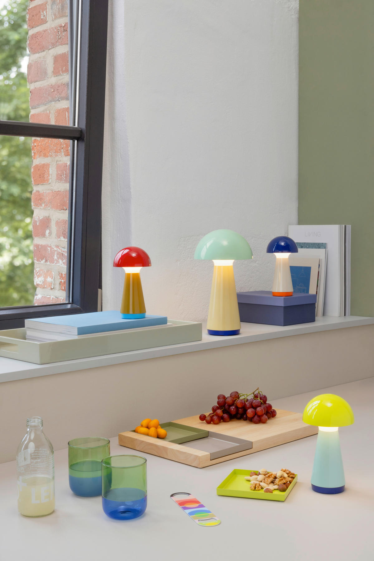 LED-TISCHLEUCHTE REMEMBER 16/28 cm  - Beige/Mintgrün, Basics, Kunststoff (16/28cm) - REMEMBER