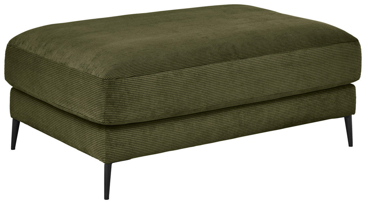 HOCKER in Textil Dunkelgrün  - Dunkelgrün/Schwarz, Design, Textil/Metall (120/43/90cm) - Dieter Knoll