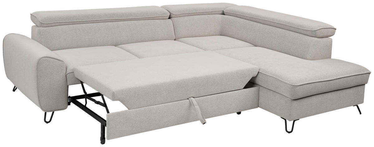 HÖRNSOFFA i flatväv vit  - vit/svart, Design, metall/textil (250/200cm) - Stylife