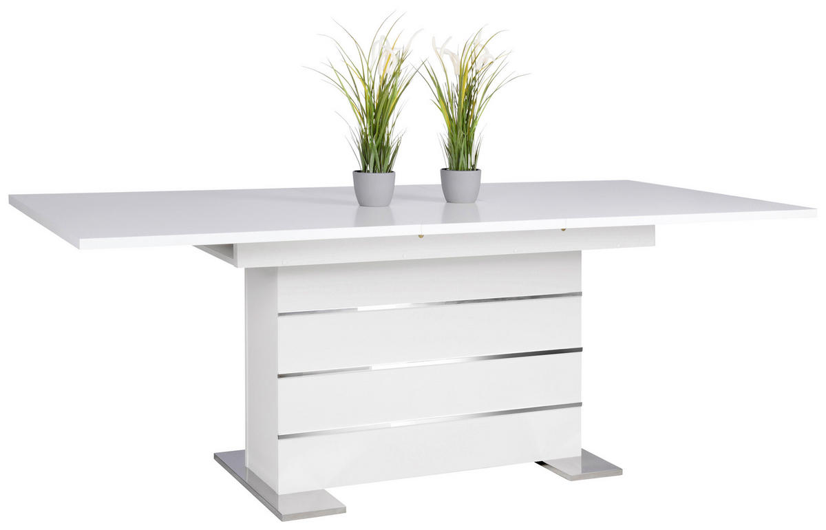 JEDILNA MIZA, bela  - bela, Design, leseni material (160/200/90/75cm) - Xora