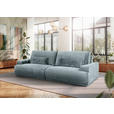 BIGSOFA Chenille Hellblau  - Schwarz/Hellblau, KONVENTIONELL, Kunststoff/Textil (282/73/115cm) - Carryhome