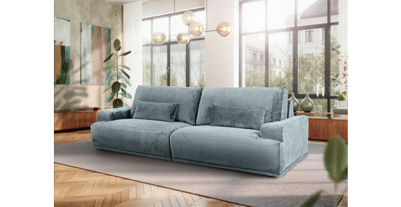 BIGSOFA Chenille Hellblau - Schwarz/Hellblau, KONVENTIONELL, Kunststoff/Textil (282/73/115cm) - Carryhome