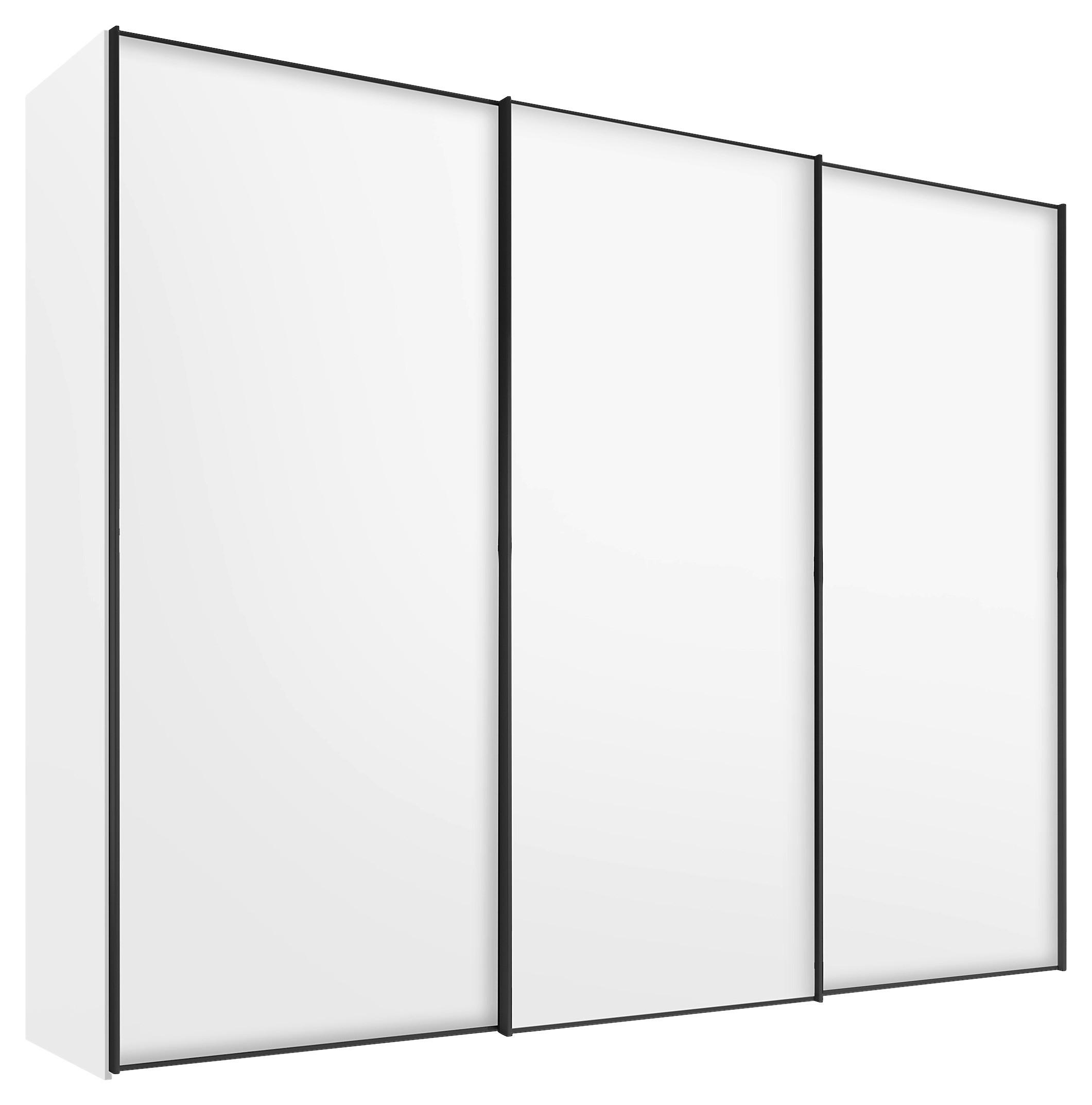 SCHWEBETÜRENSCHRANK 280/222/68 cm 3-türig Weiß  - Graphitfarben/Weiß, Design, Holzwerkstoff/Metall (280/222/68cm) - Moderano