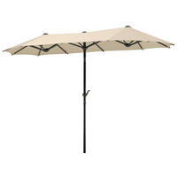 DOPPELSONNENSCHIRM 300 cm Naturfarben  - Anthrazit/Naturfarben, Basics, Textil/Metall (300/220/150cm) - Schneider