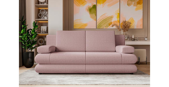 SCHLAFSOFA  in Mikrofaser Rosa  - Schwarz/Rosa, KONVENTIONELL, Kunststoff/Textil (212/93/90cm) - Carryhome