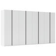 DREHTÜRENSCHRANK 400/223/61 cm,  in Weiß, 8-türig  - Graphitfarben/Weiß, Basics, Holzwerkstoff/Metall (400/223/61cm) - Novel