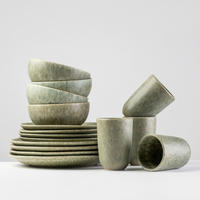 KOMBISERVICE MOOS´N´STEIN 16-teilig  - Grün, Basics, Keramik - Gipfelstück