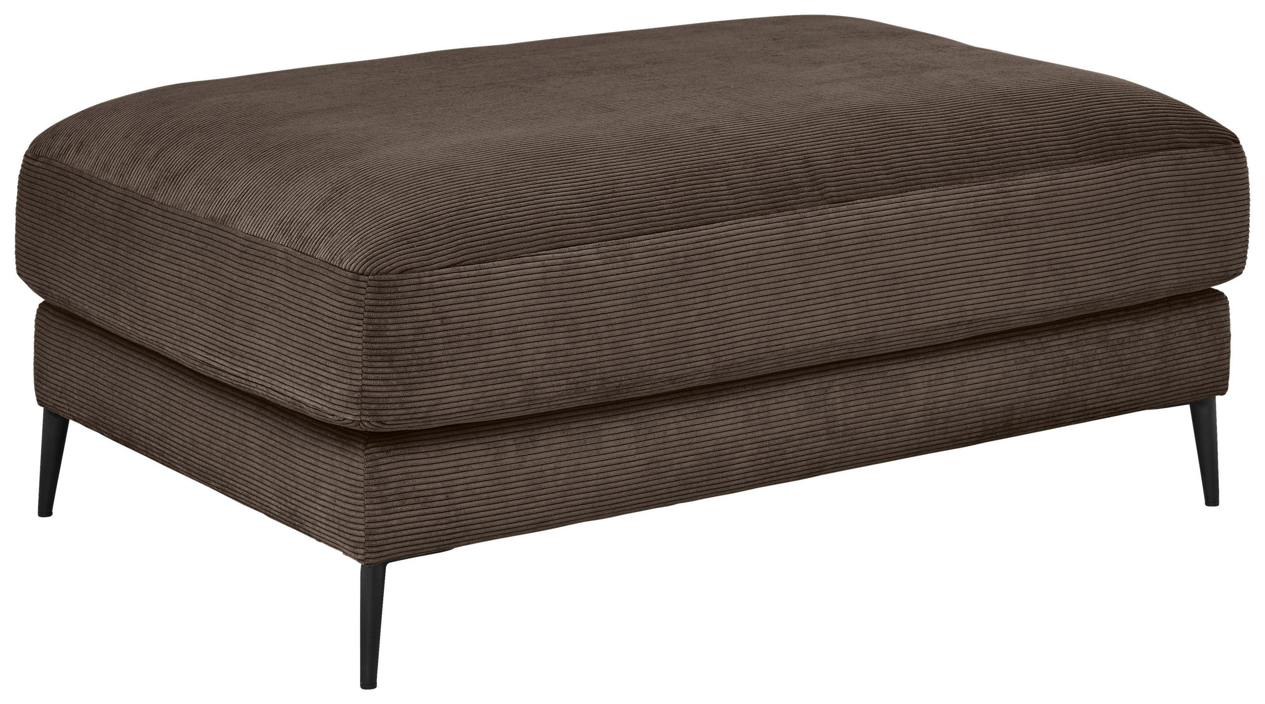 HOCKER Feincord Mokka  - Schwarz/Mokka, Design, Textil/Metall (120/43/90cm) - Dieter Knoll